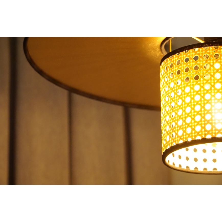 Duolla - Pinnale kinnitatav lühter TOKYO RATTAN 1xE27/15W/230V d. 50 cm kuldne/rotang
