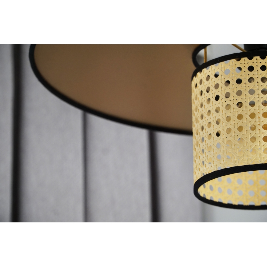 Duolla - Pinnale kinnitatav lühter TOKYO RATTAN 1xE27/15W/230V d. 50 cm kuldne/rotang