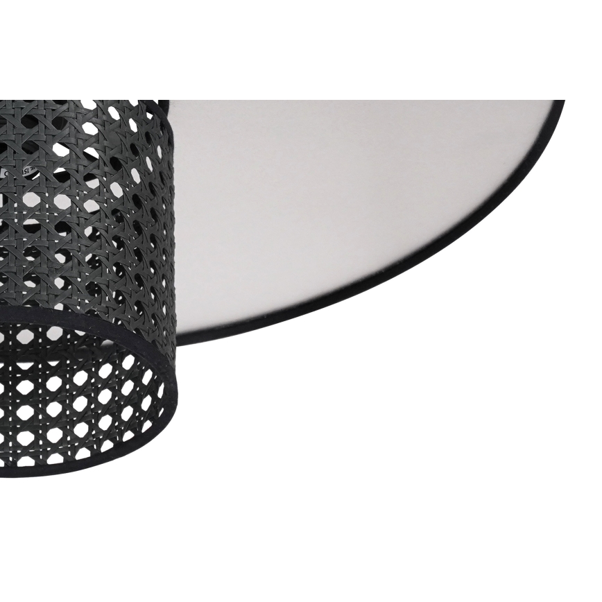 Duolla - Pinnale kinnitatav lühter TOKYO RATTAN 1xE27/15W/230V d. 50 cm must/hõbedane