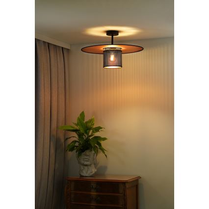 Duolla - Pinnale kinnitatav lühter TOKYO SHINY 1xE27/15W/230V d. 50 cm must/vask