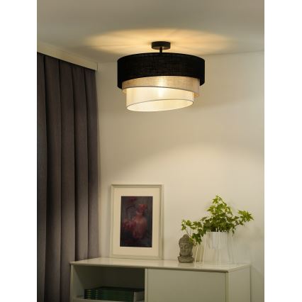 Duolla - Pinnale kinnitatav lühter TRIO 1xE27/15W/230V d. 45 cm must/hall/valge