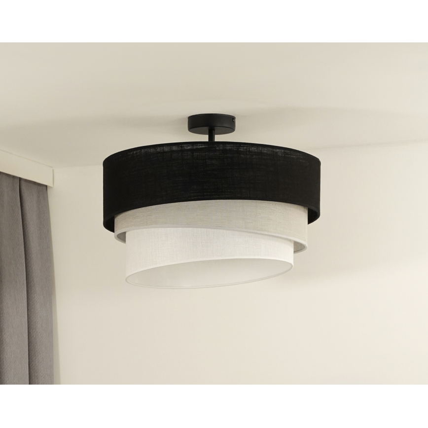 Duolla - Pinnale kinnitatav lühter TRIO 1xE27/15W/230V d. 45 cm must/hall/valge