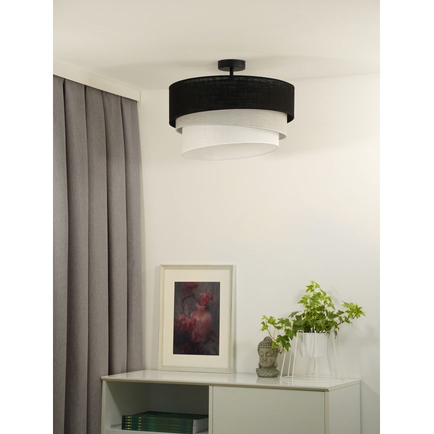 Duolla - Pinnale kinnitatav lühter TRIO 1xE27/15W/230V d. 45 cm must/hall/valge