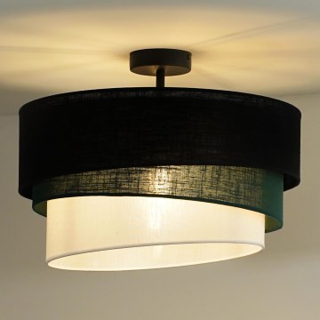 Duolla - Pinnale kinnitatav lühter TRIO 1xE27/15W/230V d. 45 cm must/roheline/valge