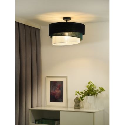 Duolla - Pinnale kinnitatav lühter TRIO 1xE27/15W/230V d. 45 cm must/roheline/valge