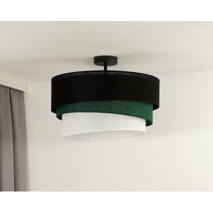 Duolla - Pinnale kinnitatav lühter TRIO 1xE27/15W/230V d. 45 cm must/roheline/valge