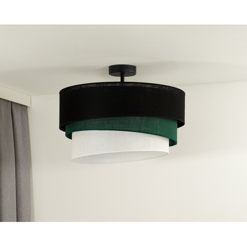 Duolla - Pinnale kinnitatav lühter TRIO 1xE27/15W/230V d. 45 cm must/roheline/valge