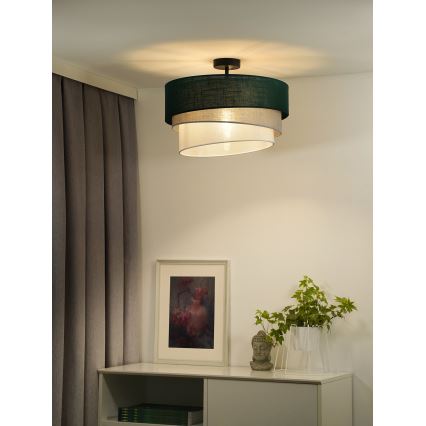 Duolla - Pinnale kinnitatav lühter TRIO 1xE27/15W/230V d. 45 cm roheline/hall/valge