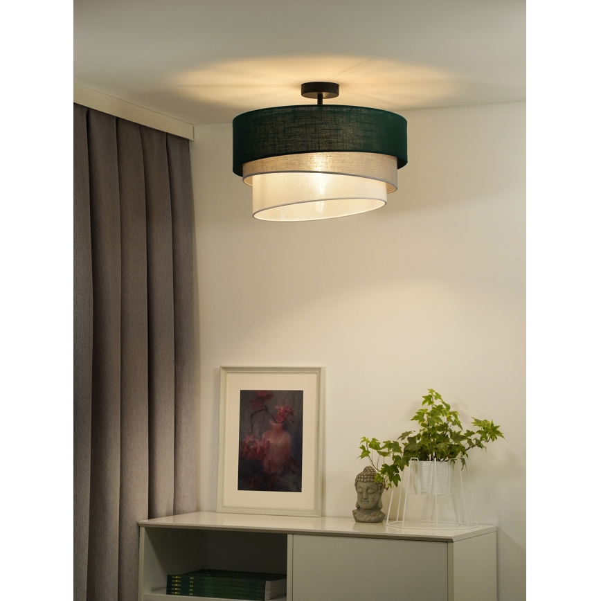 Duolla - Pinnale kinnitatav lühter TRIO 1xE27/15W/230V d. 45 cm roheline/hall/valge