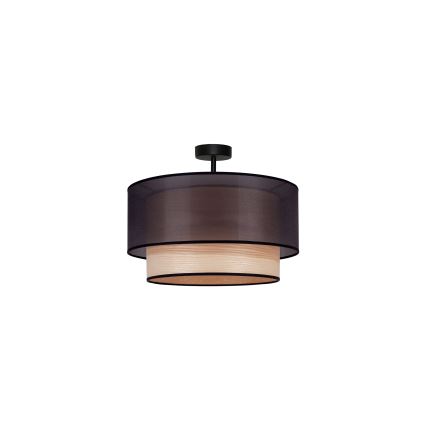 Duolla - Pinnale kinnitatav lühter WOOD BOHO 1xE27/15W/230V d. 45 cm must/beež