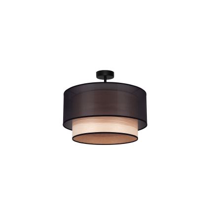Duolla - Pinnale kinnitatav lühter WOOD BOHO 1xE27/15W/230V d. 45 cm must/beež