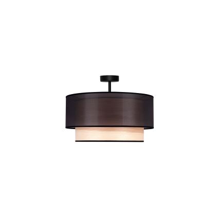 Duolla - Pinnale kinnitatav lühter WOOD BOHO 1xE27/15W/230V d. 45 cm must/beež