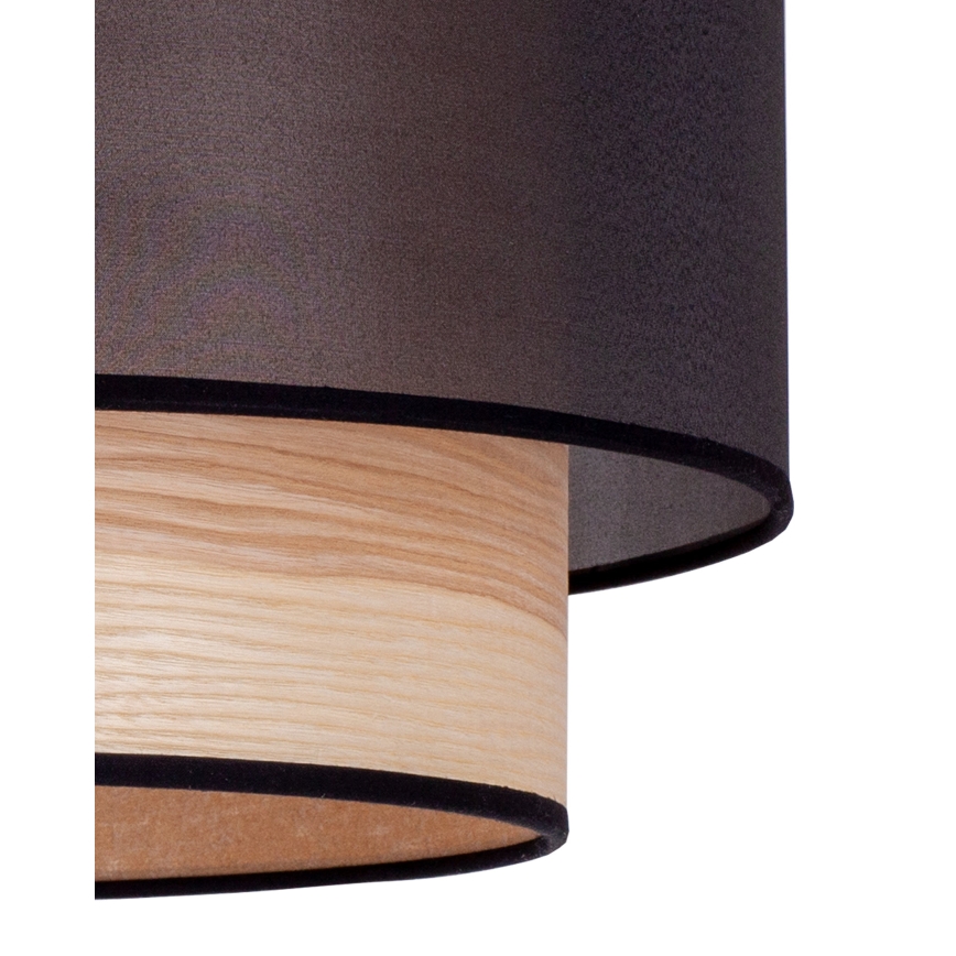 Duolla - Pinnale kinnitatav lühter WOOD BOHO 1xE27/15W/230V d. 45 cm must/beež
