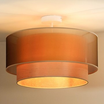 Duolla - Pinnale kinnitatav lühter WOOD BOHO 1xE27/15W/230V d. 45 cm vask/beež