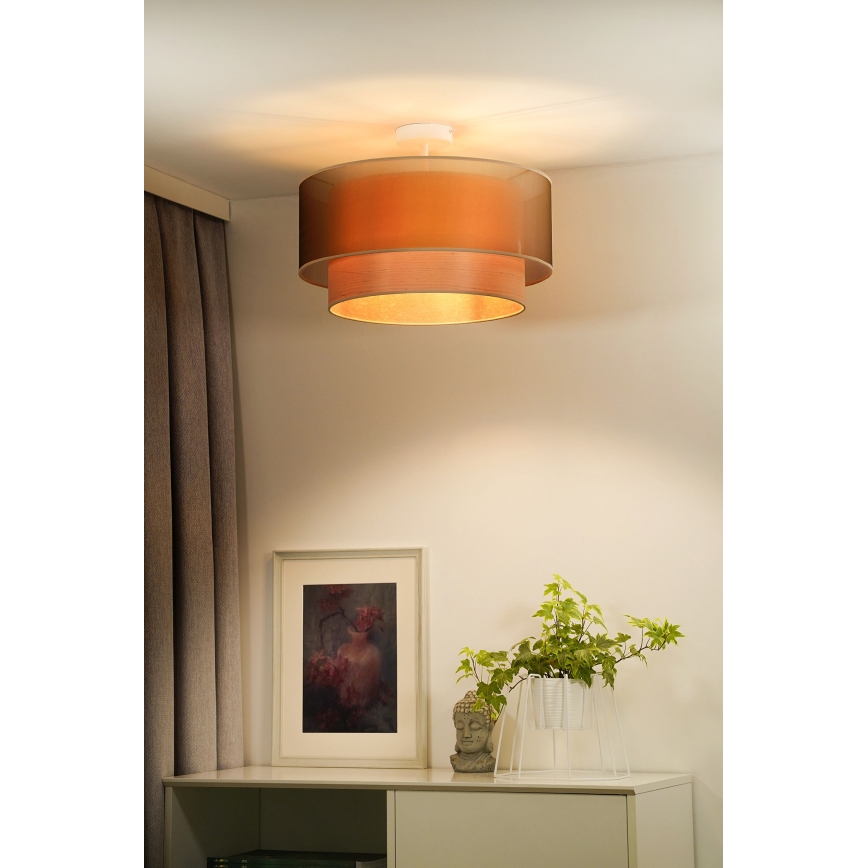 Duolla - Pinnale kinnitatav lühter WOOD BOHO 1xE27/15W/230V d. 45 cm vask/beež
