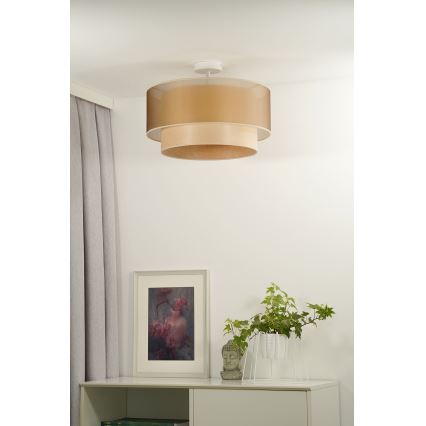 Duolla - Pinnale kinnitatav lühter WOOD BOHO 1xE27/15W/230V d. 45 cm vask/beež