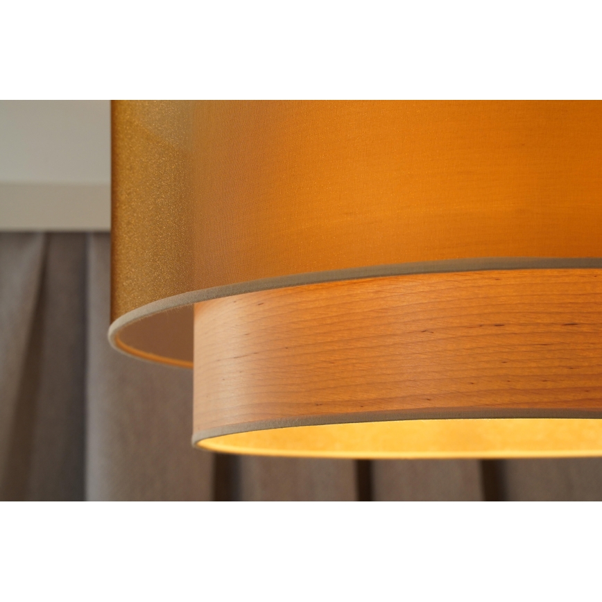 Duolla - Pinnale kinnitatav lühter WOOD BOHO 1xE27/15W/230V d. 45 cm vask/beež