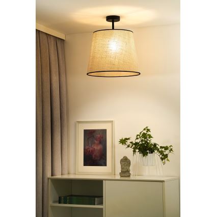 Duolla - Pinnale kinnitatav lühter YUTE 1xE27/15W/230V d. 38 cm hall/must