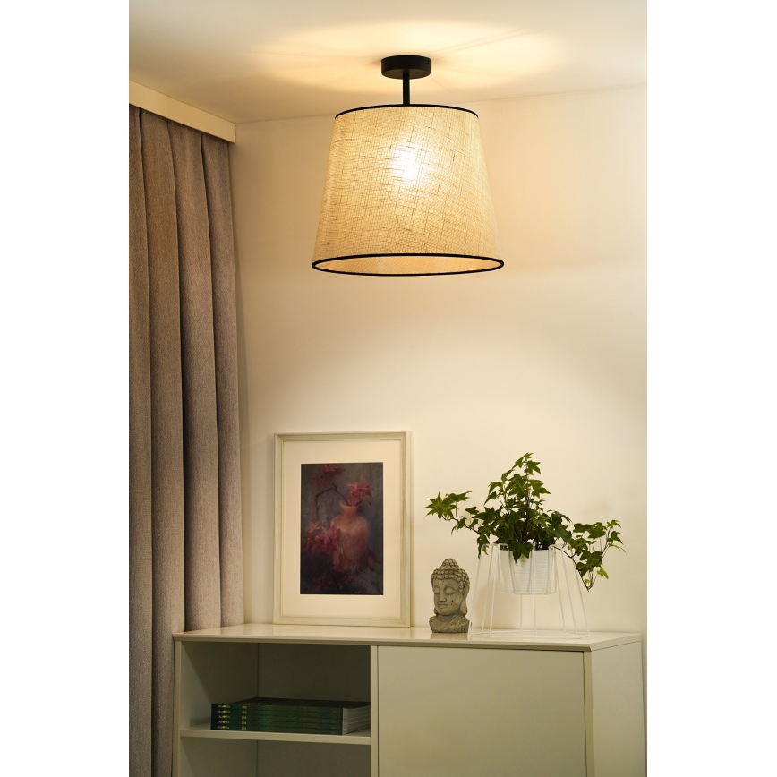 Duolla - Pinnale kinnitatav lühter YUTE 1xE27/15W/230V d. 38 cm hall/must
