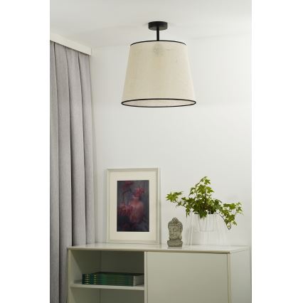 Duolla - Pinnale kinnitatav lühter YUTE 1xE27/15W/230V d. 38 cm hall/must