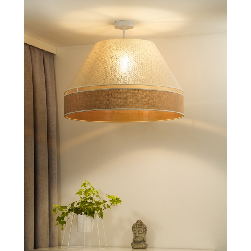 Duolla - Pinnale kinnitatav lühter YUTE AVIGNON 1xE27/15W/230V d. 60 cm kreemikas/beež
