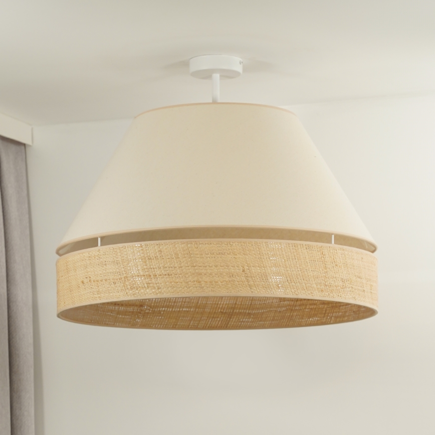 Duolla - Pinnale kinnitatav lühter YUTE AVIGNON 1xE27/15W/230V d. 60 cm kreemikas/beež