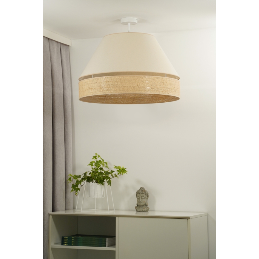 Duolla - Pinnale kinnitatav lühter YUTE AVIGNON 1xE27/15W/230V d. 60 cm kreemikas/beež