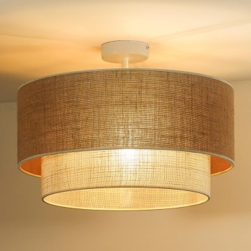 Duolla - Pinnale kinnitatav lühter YUTE BOHO 1xE27/15W/230V d. 45 cm pruun/kreemikas