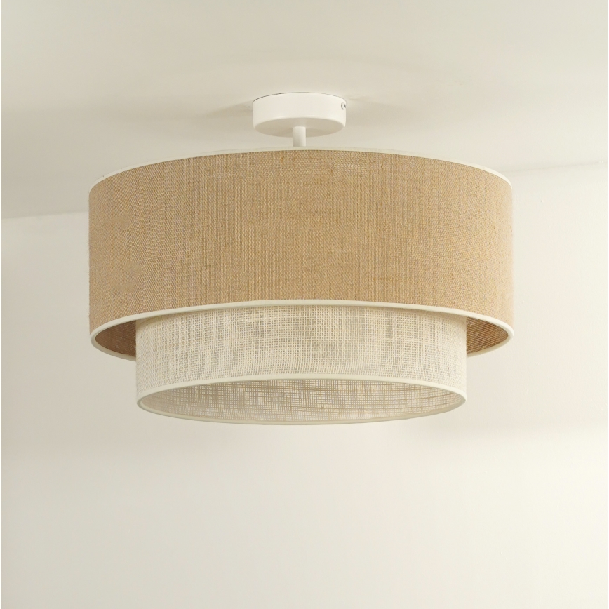 Duolla - Pinnale kinnitatav lühter YUTE BOHO 1xE27/15W/230V d. 45 cm pruun/kreemikas