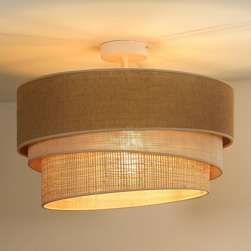 Duolla - Pinnale kinnitatav lühter YUTE TRIO 1xE27/15W/230V d. 45 cm pruun/hall/beež