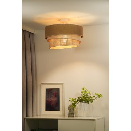 Duolla - Pinnale kinnitatav lühter YUTE TRIO 1xE27/15W/230V d. 45 cm pruun/hall/beež