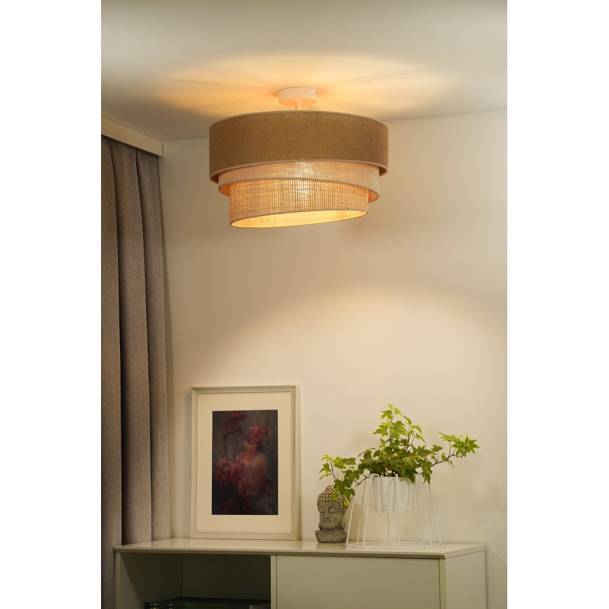 Duolla - Pinnale kinnitatav lühter YUTE TRIO 1xE27/15W/230V d. 45 cm pruun/hall/beež