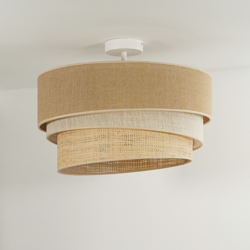 Duolla - Pinnale kinnitatav lühter YUTE TRIO 1xE27/15W/230V d. 45 cm pruun/hall/beež