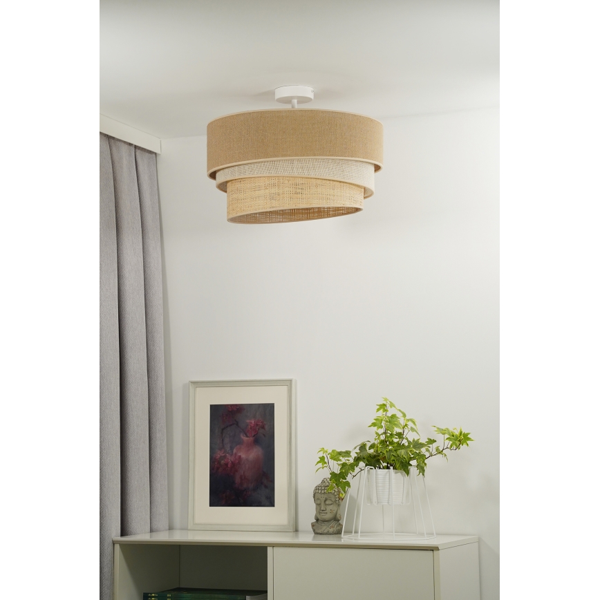 Duolla - Pinnale kinnitatav lühter YUTE TRIO 1xE27/15W/230V d. 45 cm pruun/hall/beež