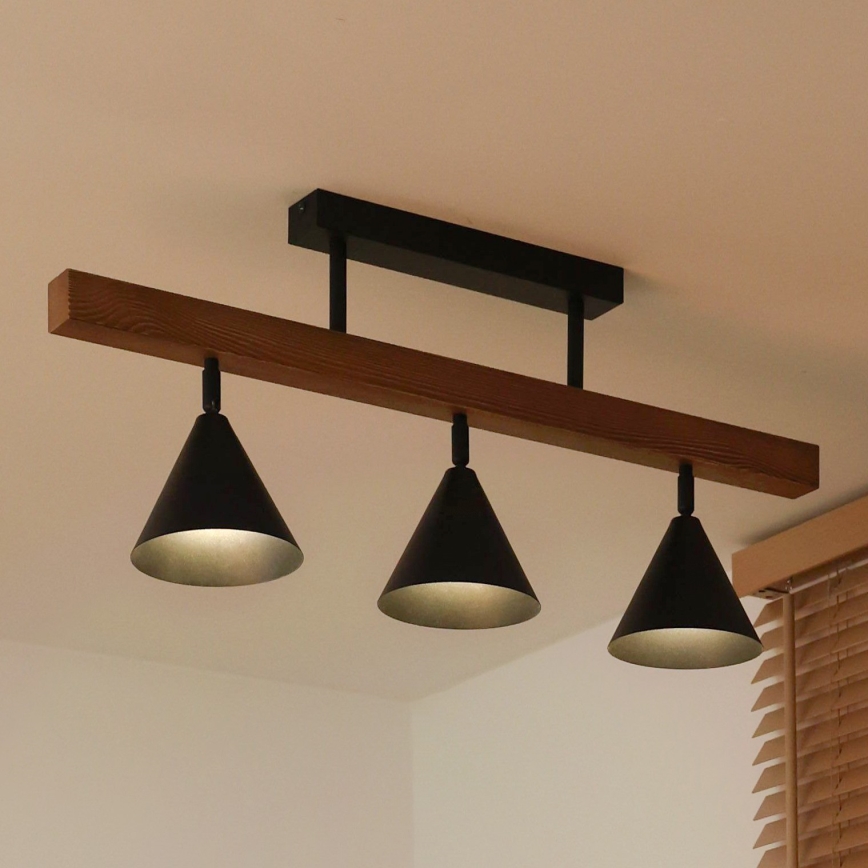 Duolla - Pinnapealne lühter IRONLINE 3xG9/3W/230V mänd tamm/must