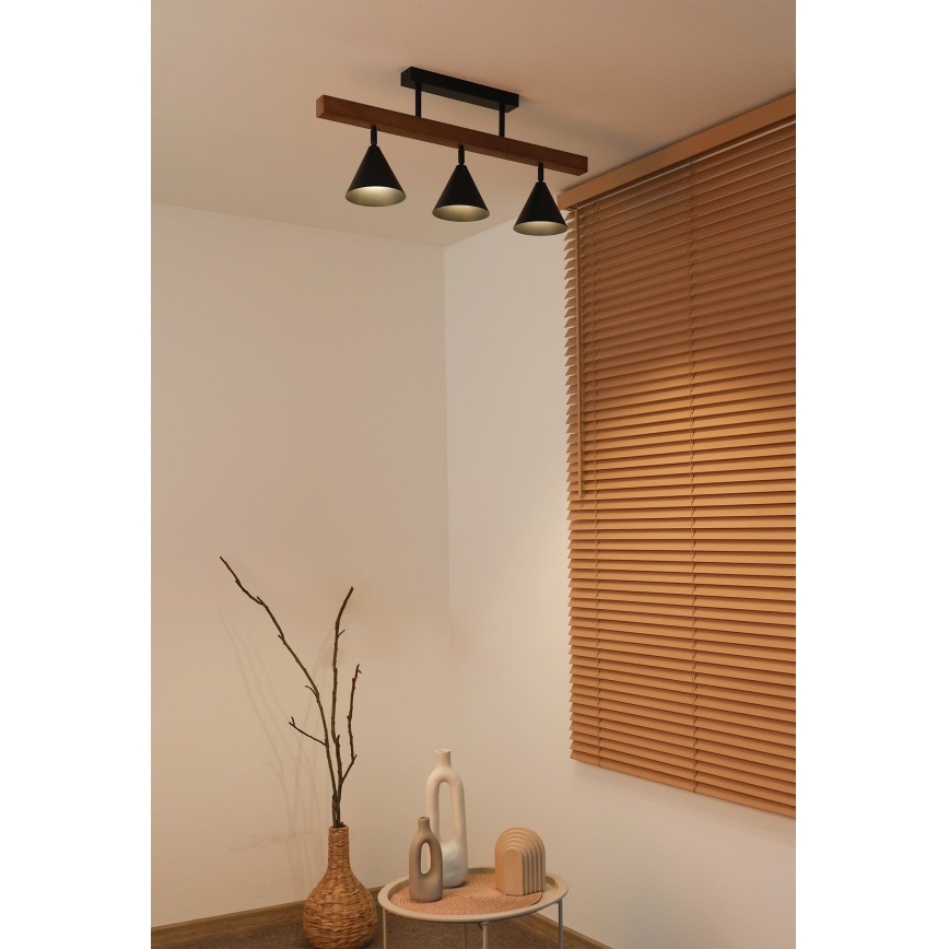 Duolla - Pinnapealne lühter IRONLINE 3xG9/3W/230V mänd tamm/must