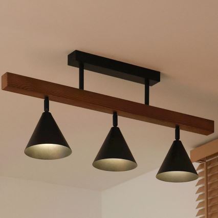 Duolla - Pinnapealne lühter IRONLINE 3xG9/3W/230V mänd tamm/must