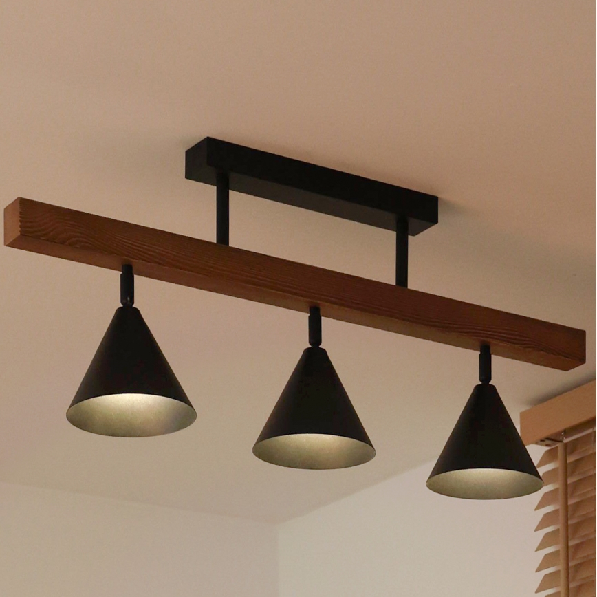 Duolla - Pinnapealne lühter IRONLINE 3xG9/3W/230V mänd tamm/must