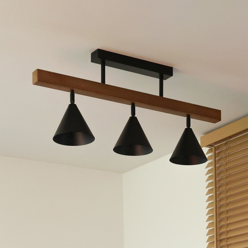 Duolla - Pinnapealne lühter IRONLINE 3xG9/3W/230V mänd tamm/must