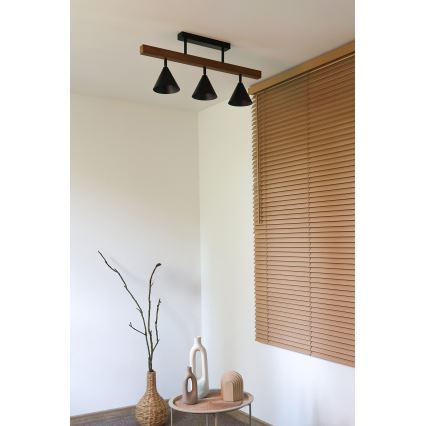 Duolla - Pinnapealne lühter IRONLINE 3xG9/3W/230V mänd tamm/must