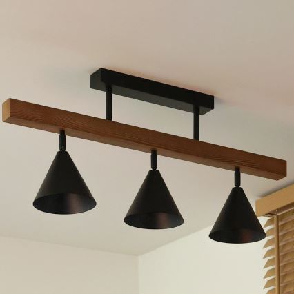 Duolla - Pinnapealne lühter IRONLINE 3xG9/3W/230V mänd tamm/must