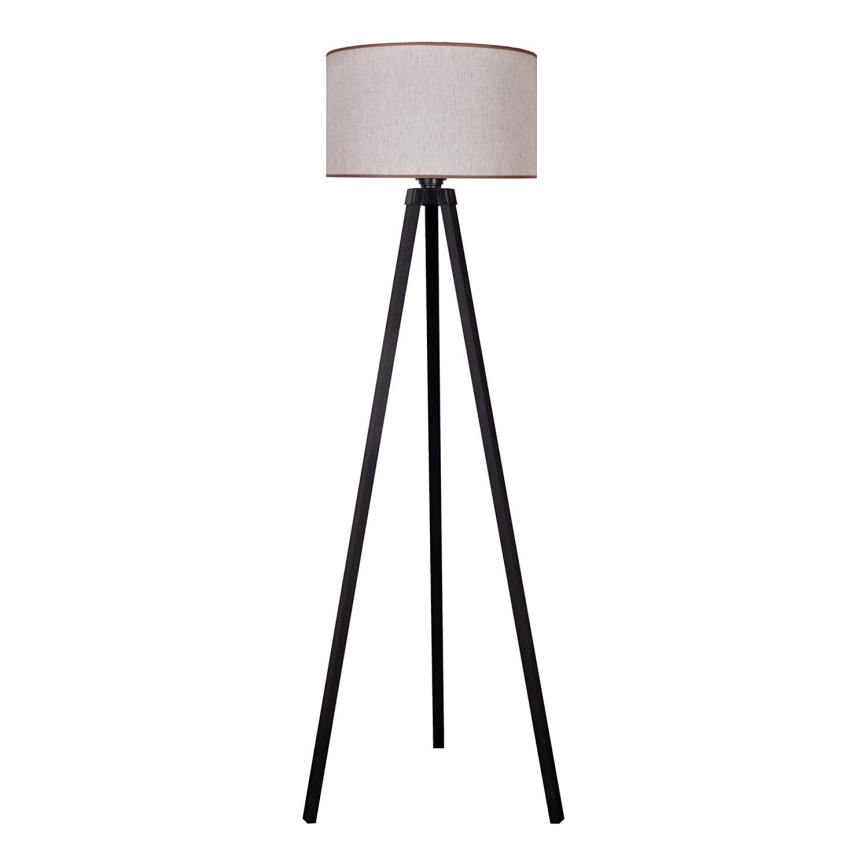 Duolla - Põrandalamp 1xE27/60W/230V d. 44 cm beež/Must vengepuu