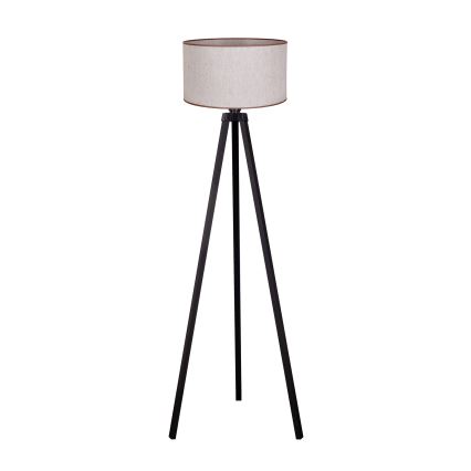 Duolla - Põrandalamp 1xE27/60W/230V d. 44 cm beež/Must vengepuu