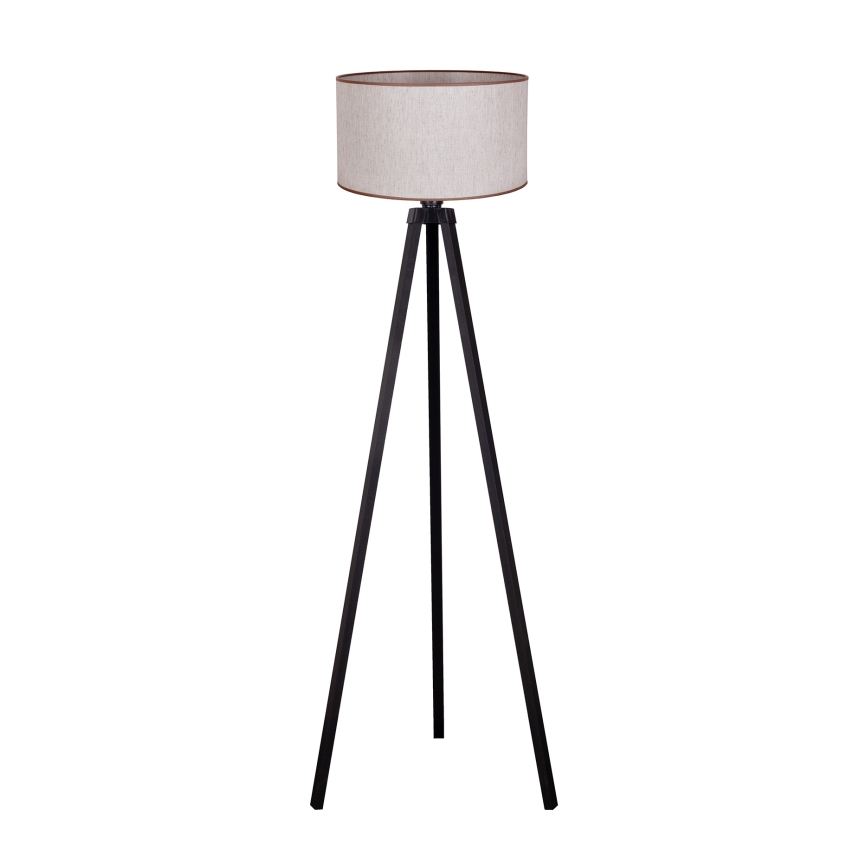 Duolla - Põrandalamp 1xE27/60W/230V d. 44 cm beež/Must vengepuu