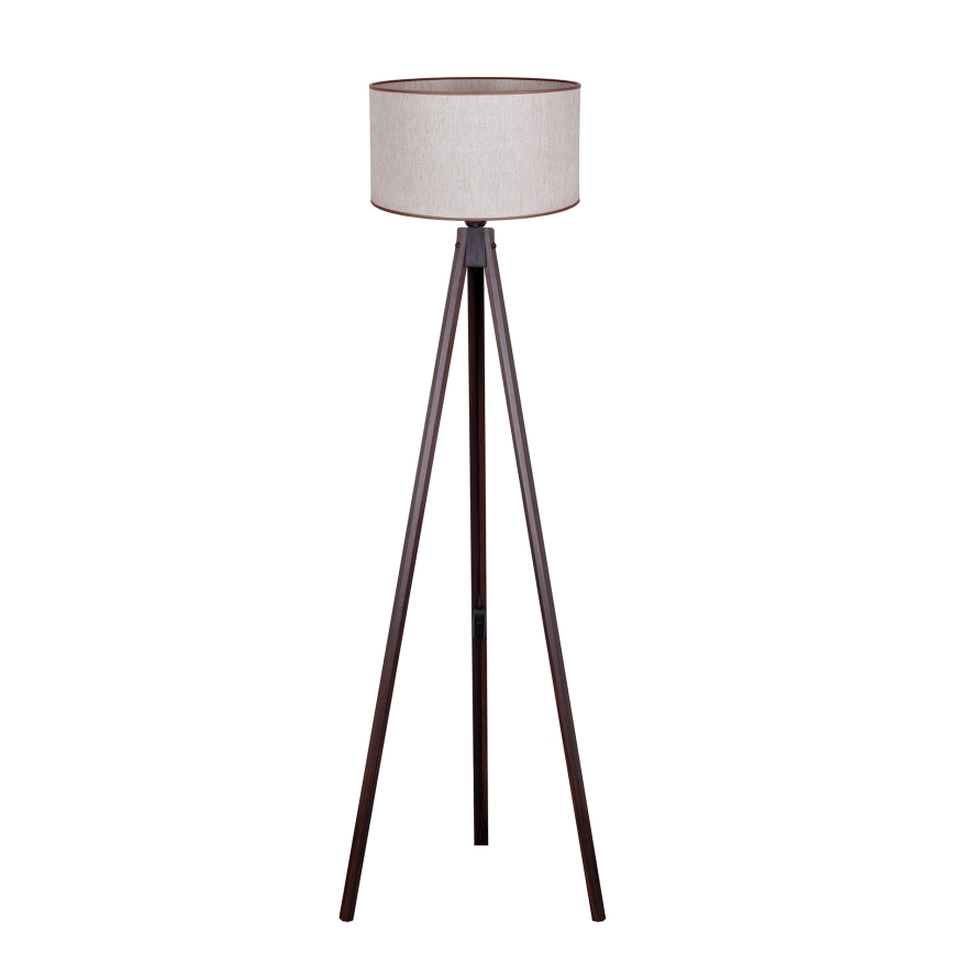 Duolla - Põrandalamp 1xE27/60W/230V d. 44 cm beež/Must vengepuu