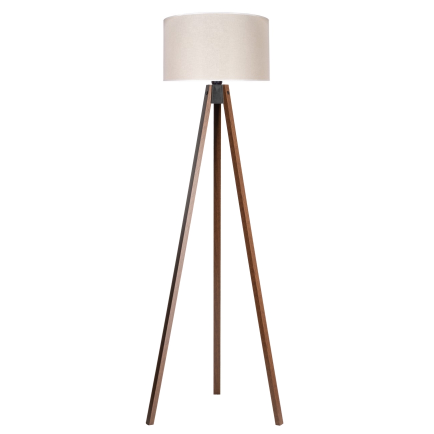 Duolla - Põrandalamp 1xE27/60W/230V d. 44 cm kreemikas/Must vengepuu
