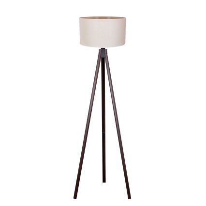 Duolla - Põrandalamp 1xE27/60W/230V d. 44 cm kreemikas/Must vengepuu