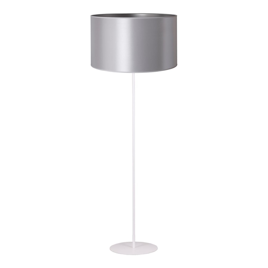 Duolla - Põrandalamp CANNES 1xE27/15W/230V d. 45 cm hõbedane/valge