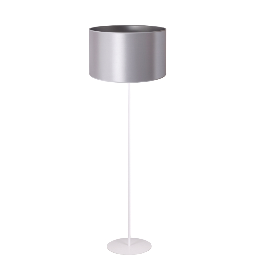 Duolla - Põrandalamp CANNES 1xE27/15W/230V d. 45 cm hõbedane/valge