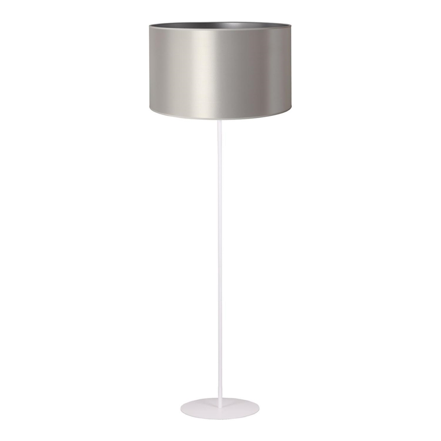 Duolla - Põrandalamp CANNES 1xE27/15W/230V d. 45 cm hõbedane/valge